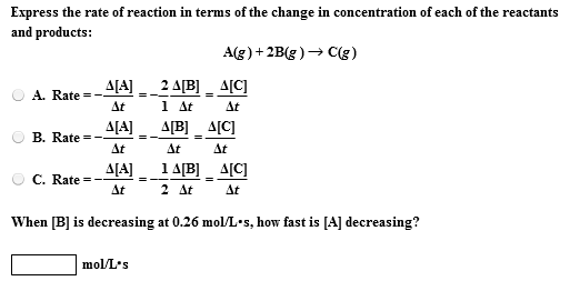 Solved Express The Rate Of Reaction In Terms Of The Chang Chegg Com