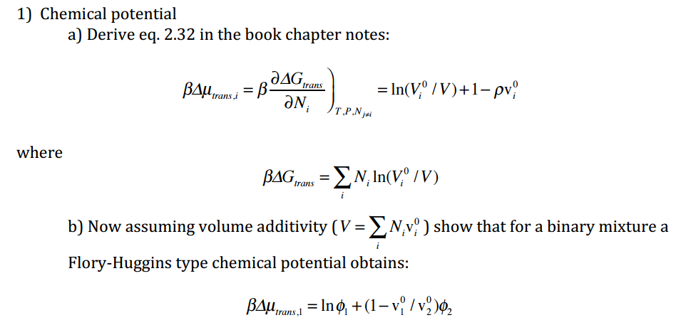 Chemical Potential Derive Eq 2 32 In The Book Cha Chegg Com