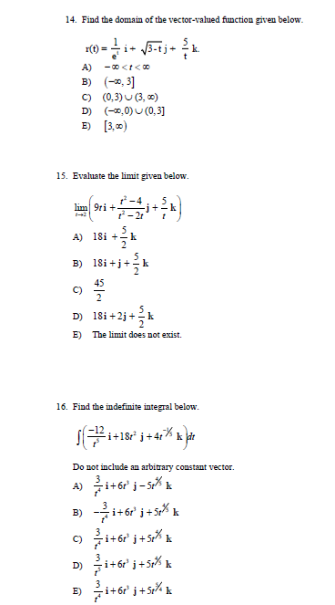 Solved Find The Domain Of The Vector Valued Function Give Chegg Com