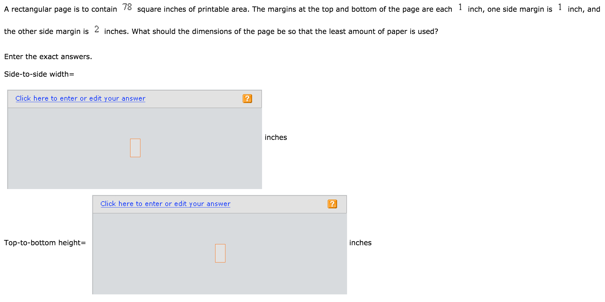 Fixed: A Rectangular Website page Is In direction of Consist of 78 Sq. Inches photograph relating to Printable Margins named Resolved: A Rectangular Web site Is In direction of Involve 78 Sq. Inches