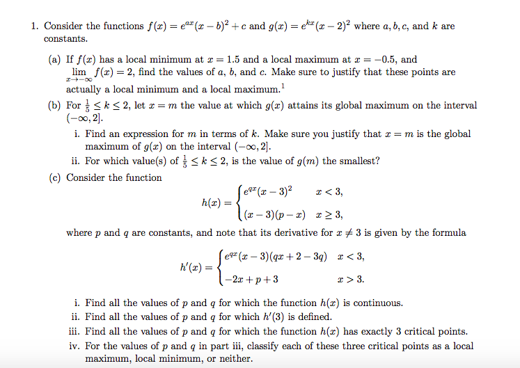 Solved 1 Consider The Functions F X Eb 2c And G R E 2 2 Chegg Com