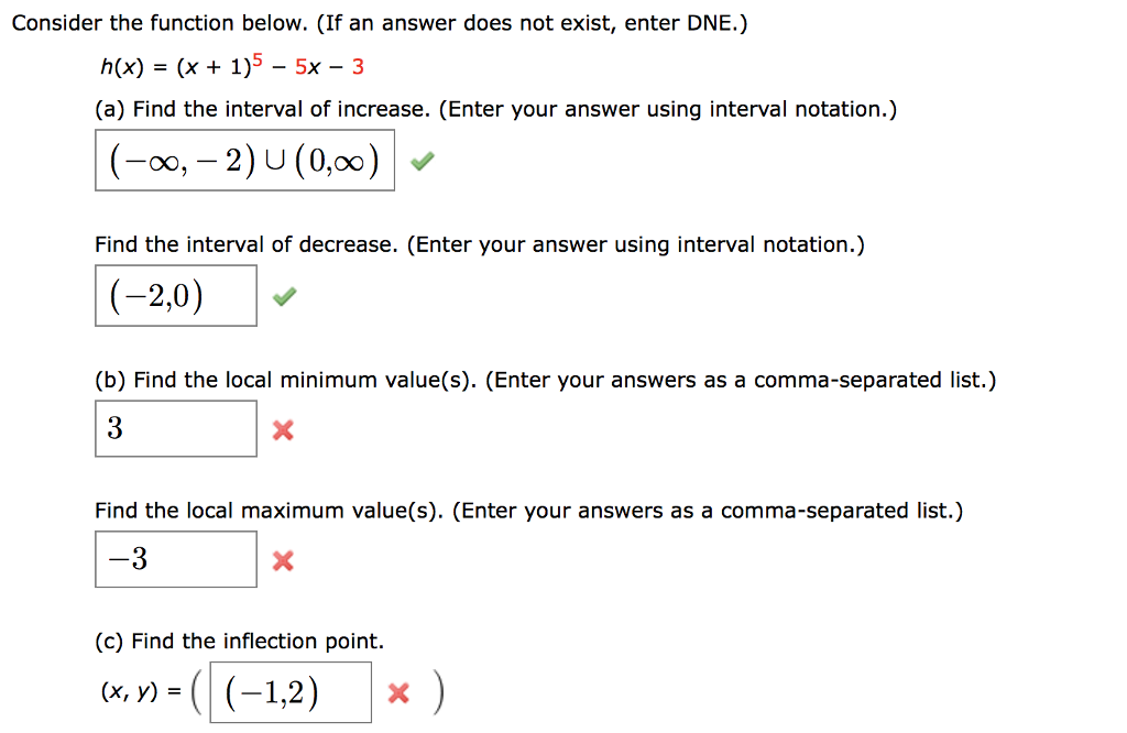 Solved Consider The Function Below If An Answer Does No Chegg Com