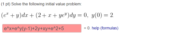 Solve The Following Initial Value Problem E X Chegg Com