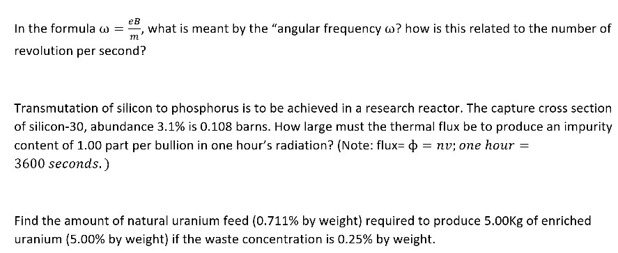 In The Formula W What Is Meant By The Angular Chegg Com