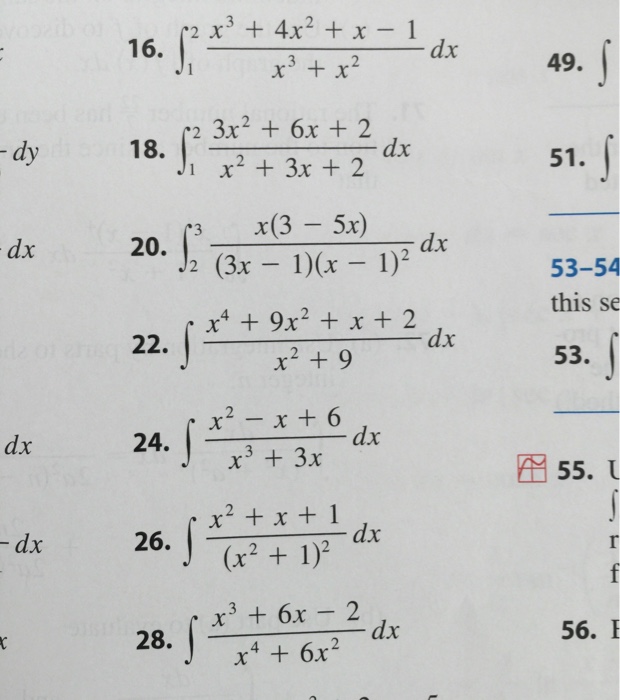 Solved Dy Dx 2 X 4x2 X 1 16 X3 X 2 2 3x2 6 X 2 Dx 18 1 X Chegg Com