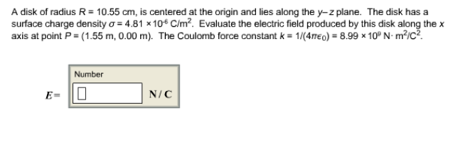 Solved A Disk Of Radius R 10 55 Cm Is Centered At The Chegg Com