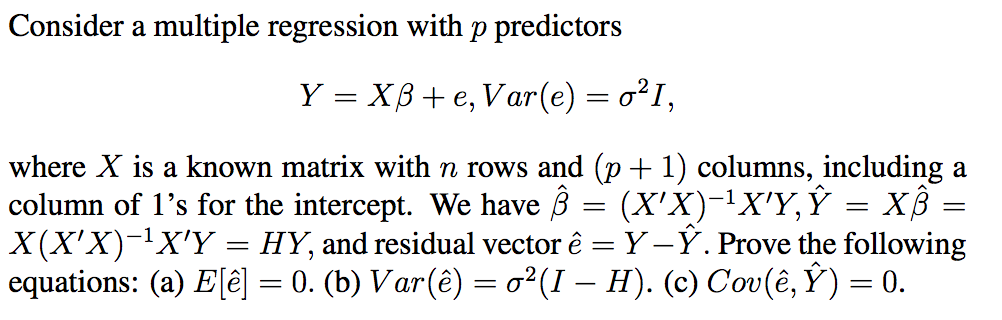 Solved Consider A Multiple Regression With P Predictors Y Chegg Com