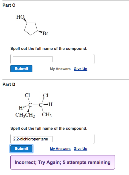 Part A Ch Spell Out The Full Name Of The Compound Chegg Com