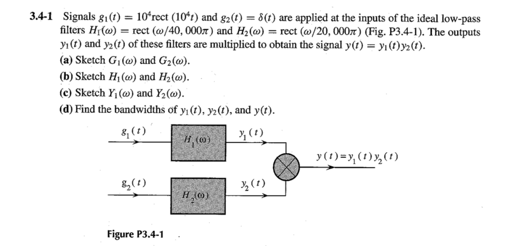 Solved HW 3-2 Signals g1(t)=103Π(103t) and g2(t)=δ(t) are