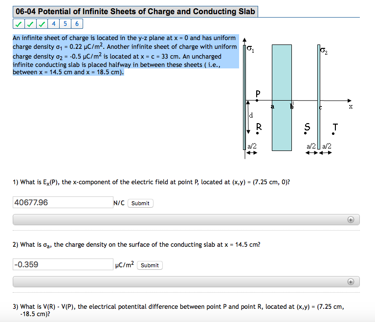 Solved 06 04 Potential Of Infinite Sheets Of Charge And C Chegg Com