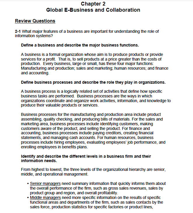 financial aspects of marketing management chapter 2 answers