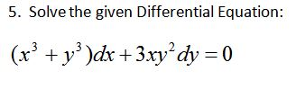 Solve The Given Differential Equation X 3 Y 3 Dx Chegg Com