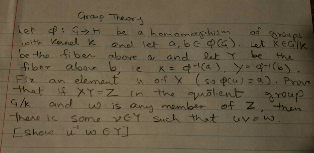 Solved Let Q C Rightarrow M Be A Homomorphism Of Groups Chegg Com