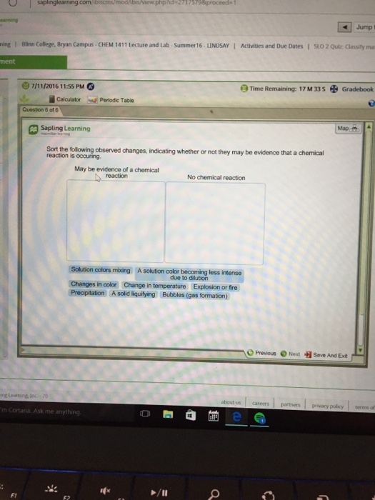 Solved Sort The Following Observed Changes Indicating Wh Chegg
