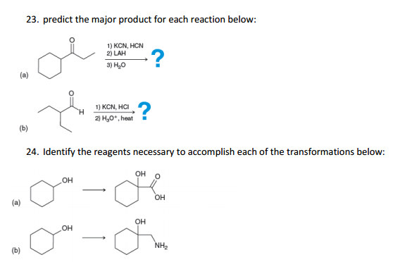 Solved Predict The Major Product For Each Reaction Below