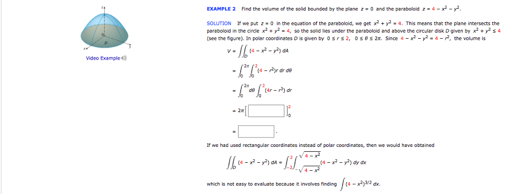 Solved Find The Volume Of The Solid Bounded By The Plane Z Chegg Com