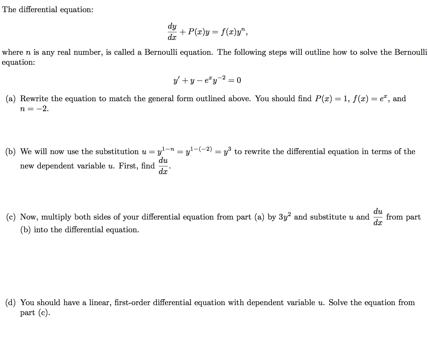 Solved The Differential Equation Dy Dx P X Y F X Yn W Chegg Com
