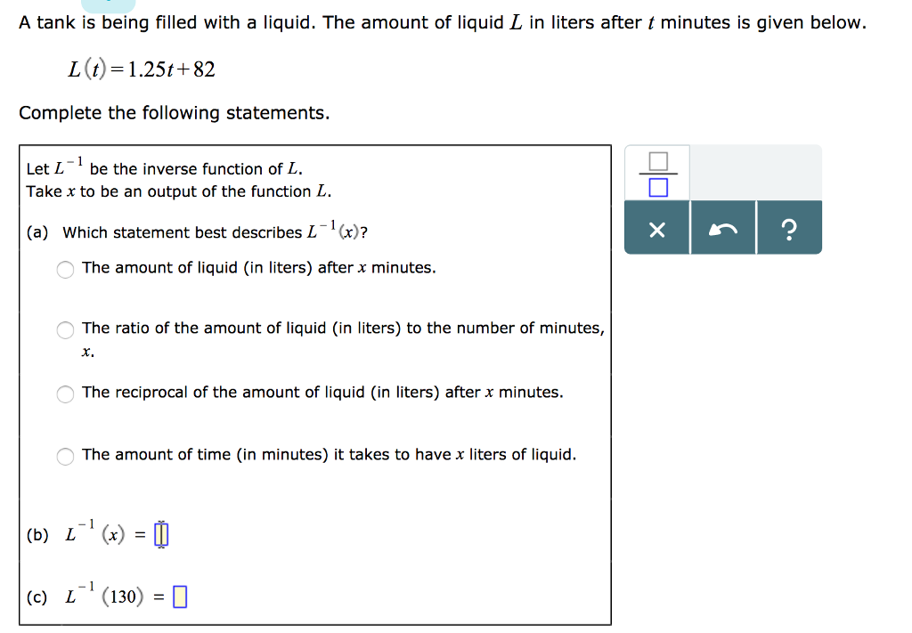 Solved A Tank Is Being Filled With A Liquid The Amount O Chegg Com