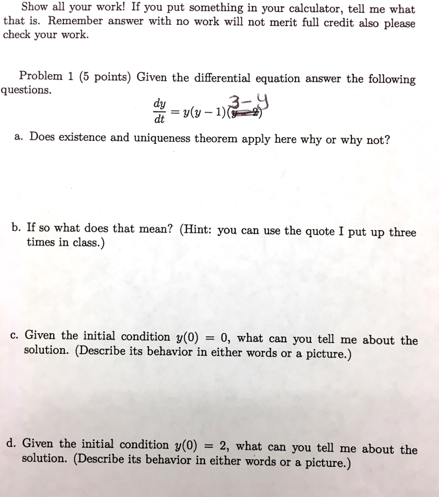 Solved Show All Your Work If You Put Something In Your C Chegg Com