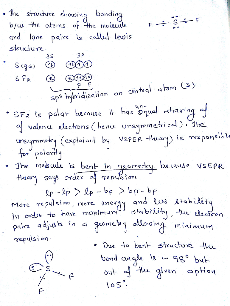 he stucture shooing bondin qnd lone pairs is calid lewis stsucture 3 P sp3 hybridizaian an cntral atom CS) polar because it h