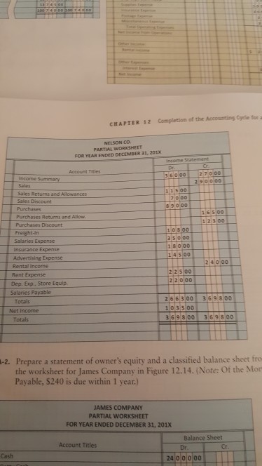 Solved Chapter 12 Completion Of The Accounting Cycle For Chegg Com