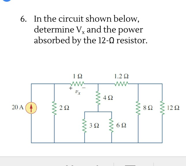 Solved In The Circuit Shown Below Determine V And The Power Chegg Com