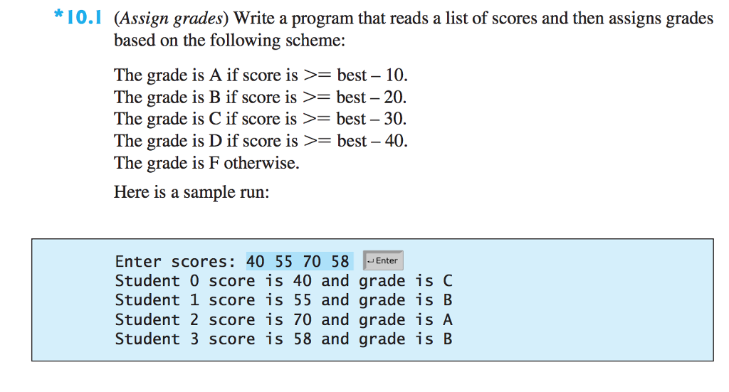 Grade calculator python code image