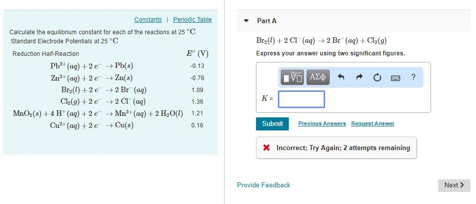 Solved Br2 L 2cl Aq 2br Aq Cl2 G Express Your Answe Chegg Com