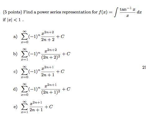 Solved Find A Power Series Representation For F X Inte Chegg Com