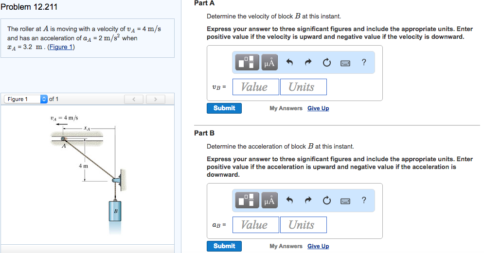 Solved The Roller At A Is Moving With A Velocity Of Va Chegg Com