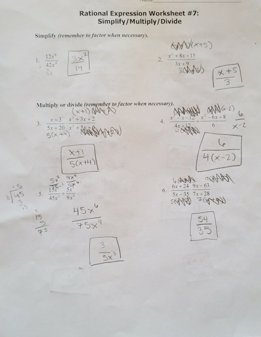 solved rational expression worksheet 7 chegg com