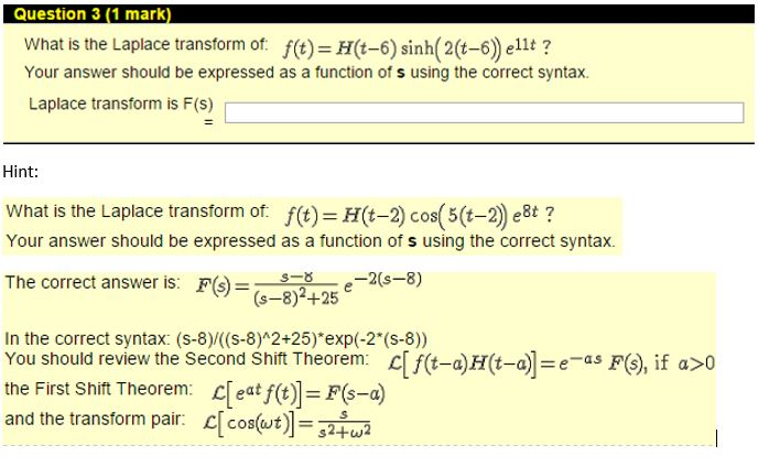 Solved What Is The Laplace Transform Of F T H T 6 Si Chegg Com