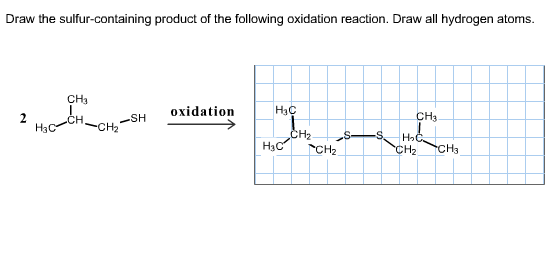 Draw The Sulfur Containing Product Of The Following Chegg 