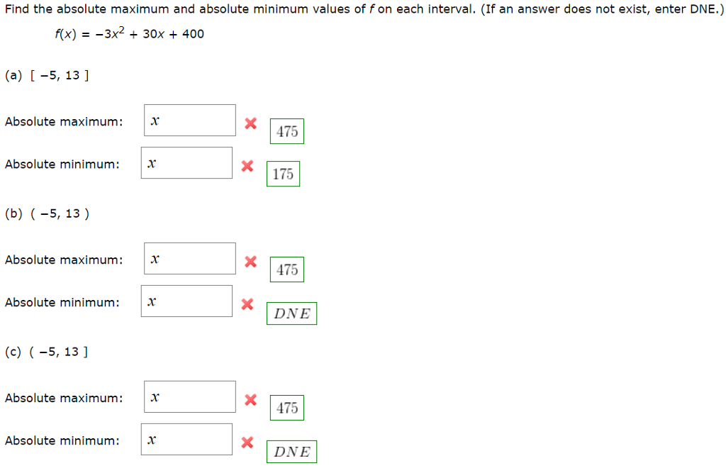 Solved Find the absolute maximum and absolute minimum values