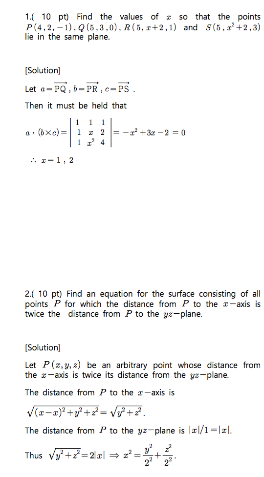 Solved Find The Values Of X So That The Points P 4 2 1 Chegg Com