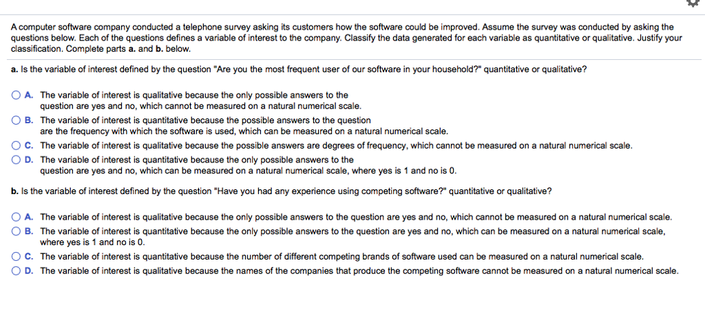 Solved: A Computer Software Company Conducted A Telephone ... | Chegg.com
