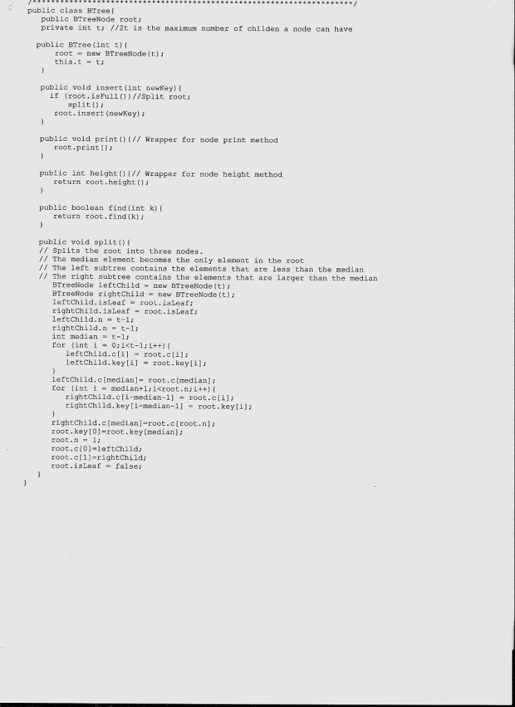 Java Write Method Receives Reference Root B Tree T Integer D Prints Descending Order Keys Q Answersbay