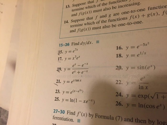 Solved Find Dy Dx Y E 7x Y E 5x 2 Y X 3e X Y Chegg Com