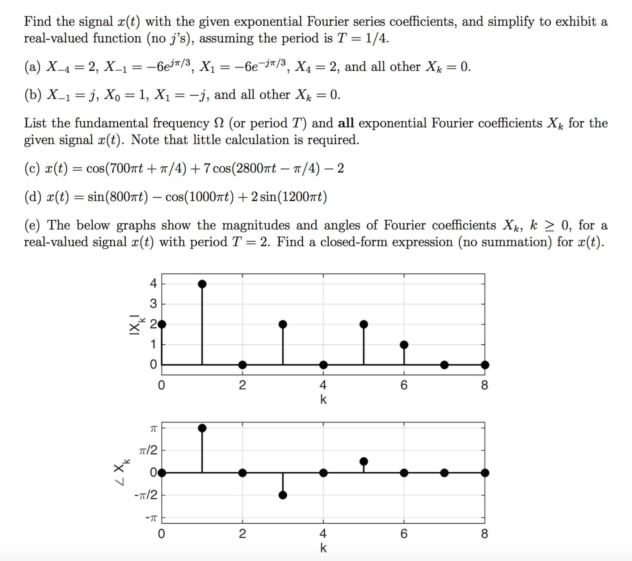 Find The Signal X T With The Given Exponential Fo Chegg Com