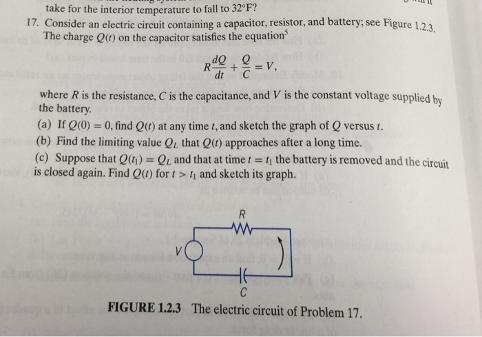 Solved Consider An Electric Circuit Containing A Capacito Chegg Com