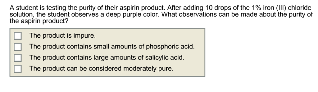 purity of aspirin