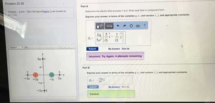 Solved Problem 23 39 Charges And 24 In The 2a 4 Are Lo Chegg Com