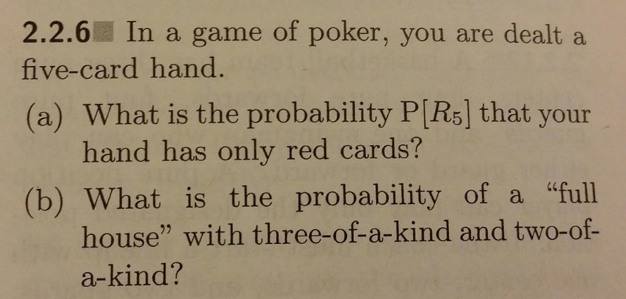 Probability poker hand full house rankings