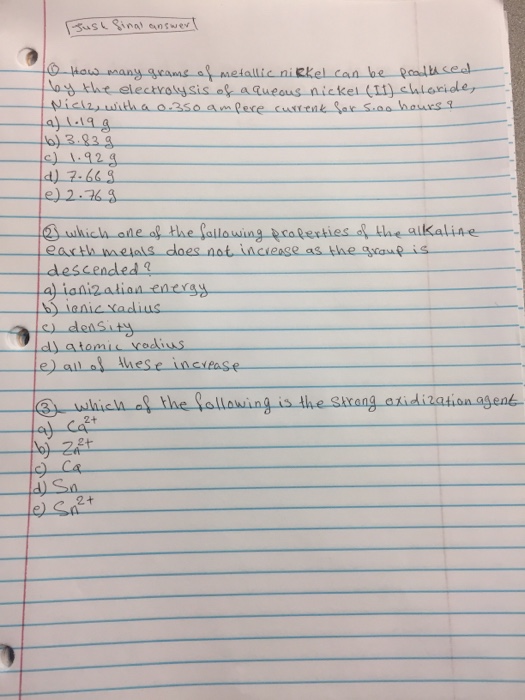 Solved How Many Grams Of Metallic Nickel Can Be Produced