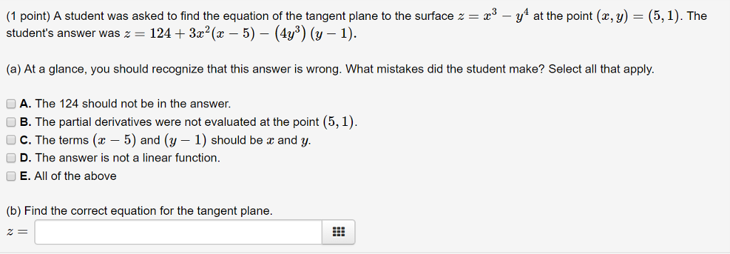 Solved 1 Point A Student Was Asked To Find The Equation Chegg Com