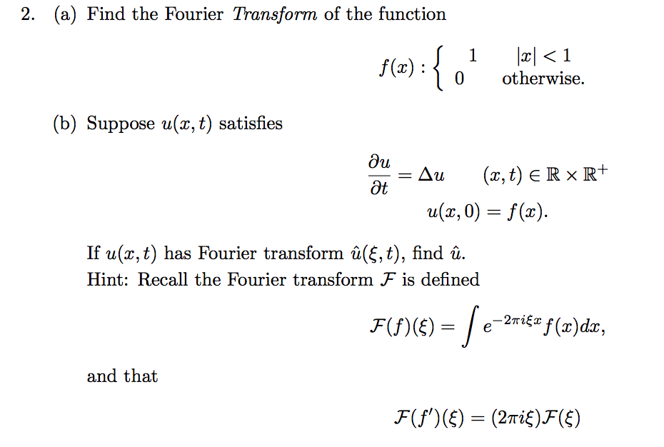 Solved 2 A Find The Fourier Transform Of The Function Chegg Com