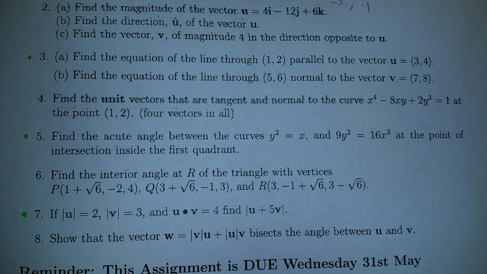 Solved Find The Magnitude Of The Vector U 4i 12j 6k Chegg Com