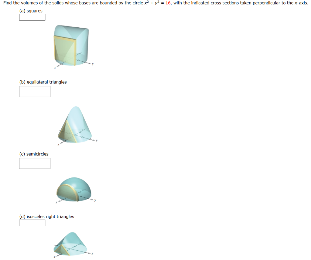 Volume by cross section semicircle image