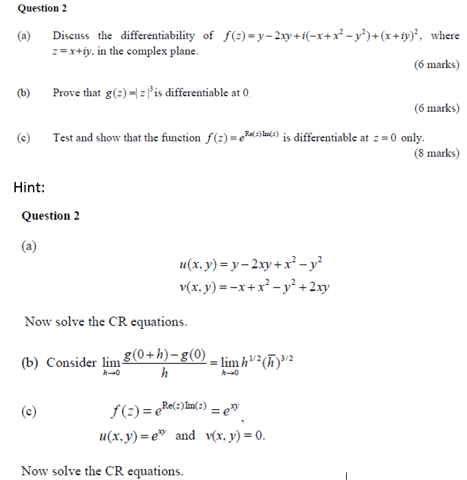 Solved Question 2 Of Rz Y 2xy I X X2 Y2 1 Iy Discuss Chegg Com