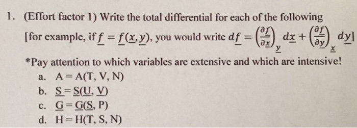 Solved Write The Total Differential For Each Of The Follo Chegg Com